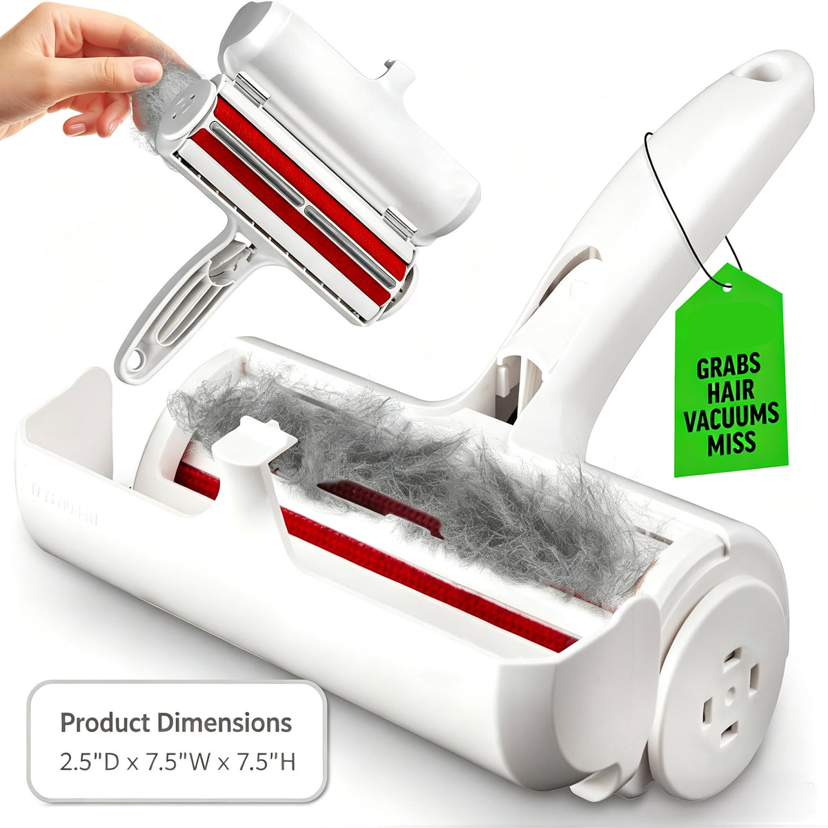 Reusable Pet Hair Remover Roller for Furniture, Carpet, and Car