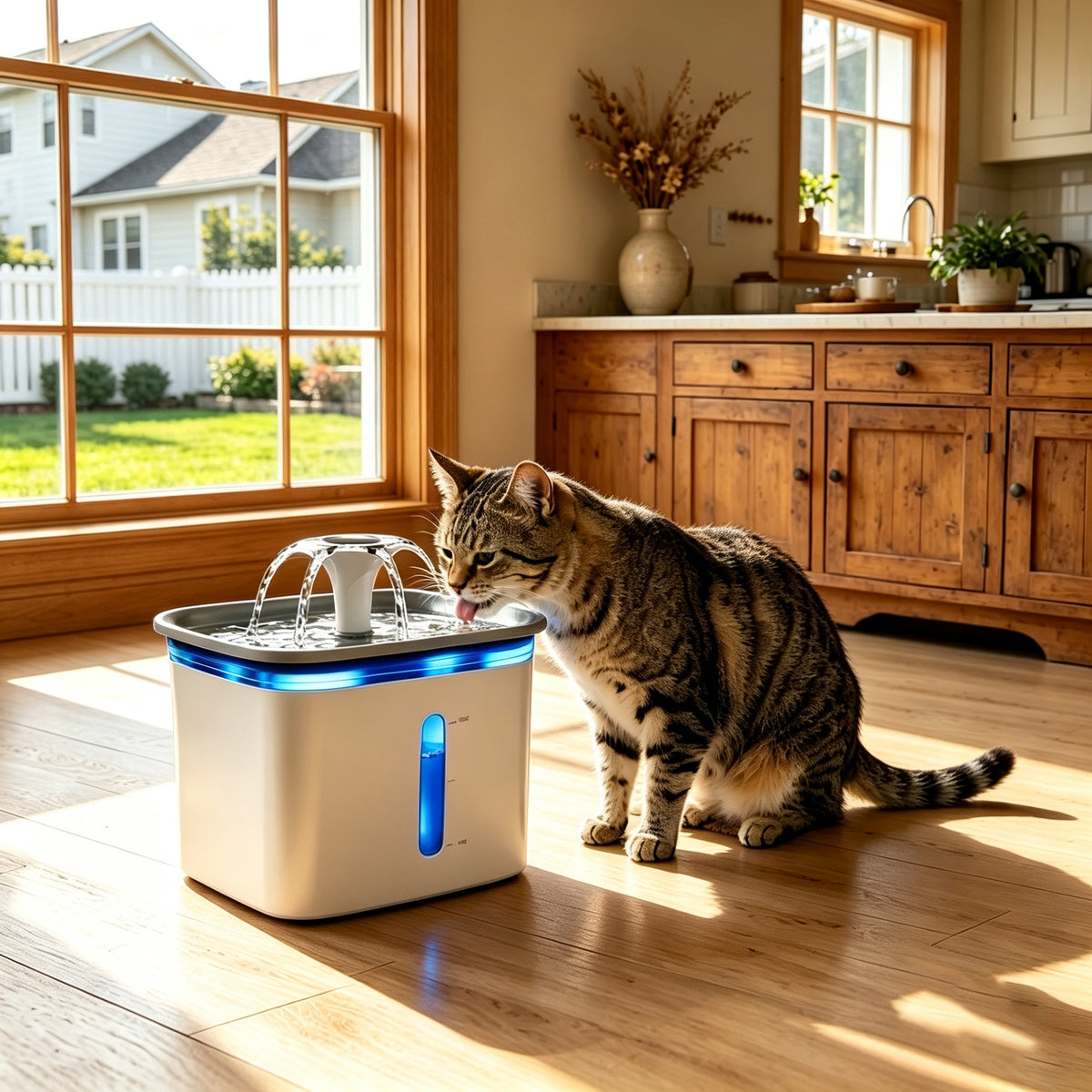 Automatic Pet Water Fountain with Filter Set and Silicone Mat