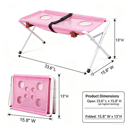 Foldable Pet Bathing Stand with Hammock and Restraint Straps - Stainless Steel Dog Wash Station for Small and Medium Pets
