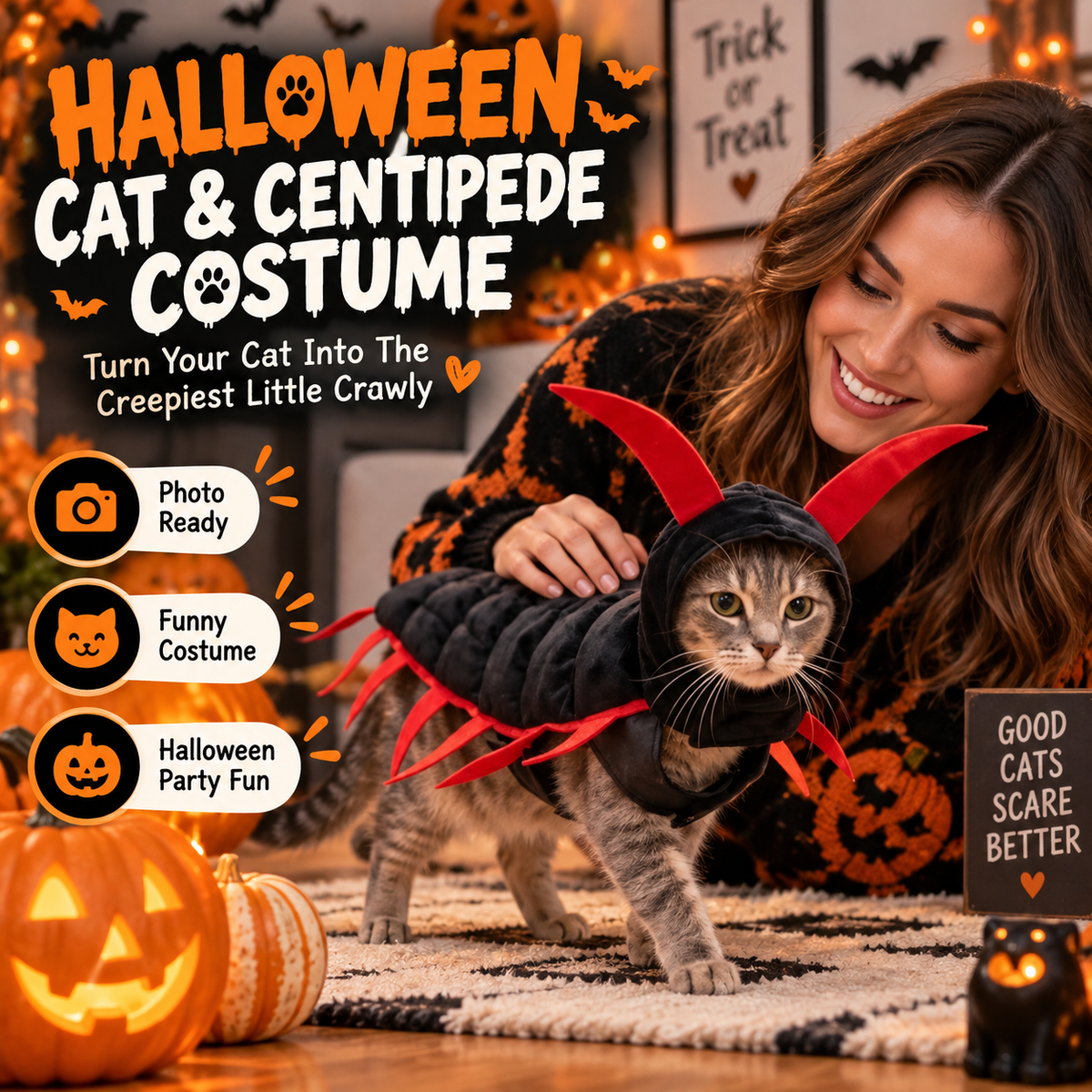 Halloween Cat AndCentipede Costume