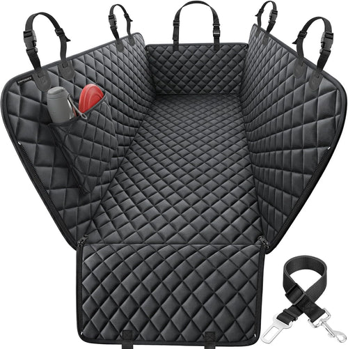 Waterproof Dog Car Seat Cover for Back Seat - 600D Oxford Hammock with Side Flaps, Scratch Resistant & Non-Slip