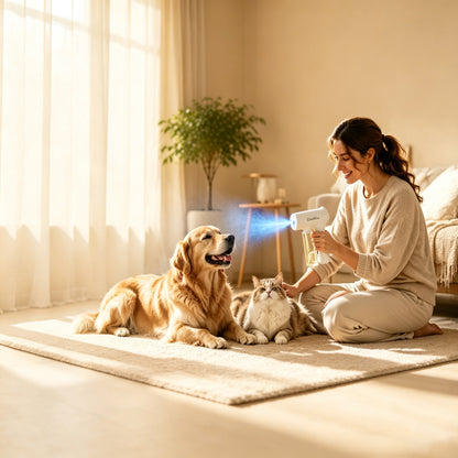 Nano Blue Light Deodorizer Spray Gun with Bio-Enzyme Refills for Pet and Home Odor Elimination