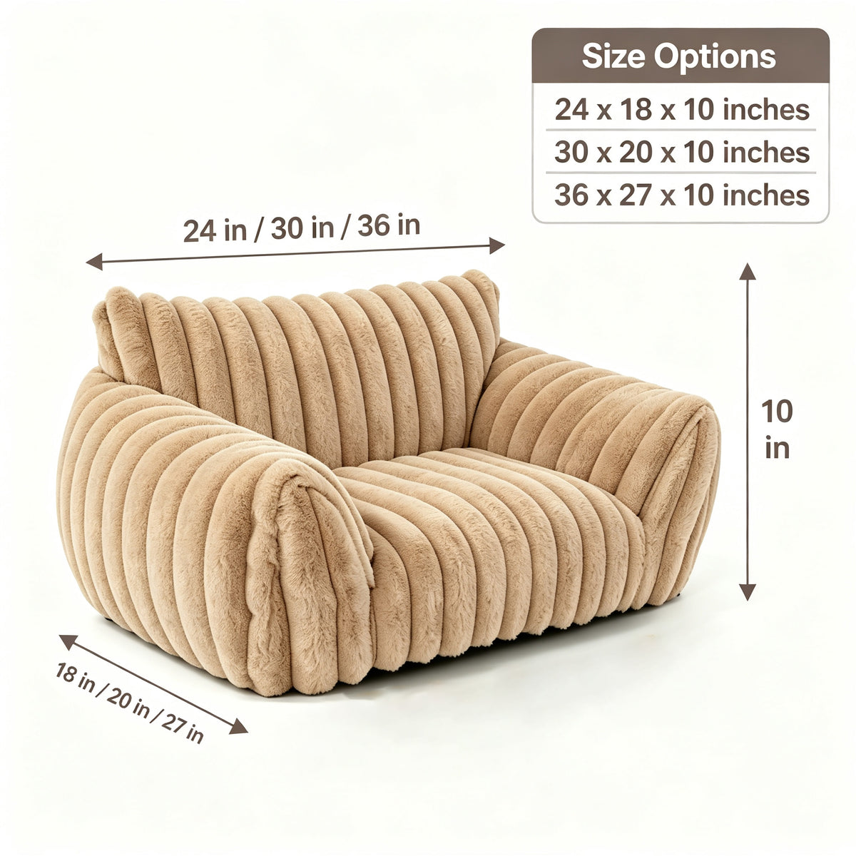 Fluffy Pet Couch Bed with Removable Washable Cover