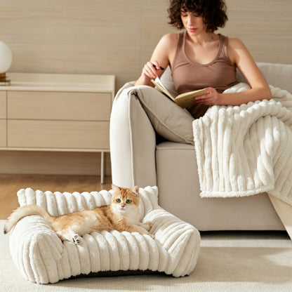 Fluffy Pet Couch Bed with Removable Washable Cover